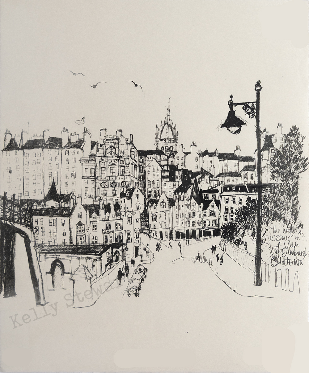 WEEdinburghOldtown on Awagami 53cm x 43cm 2025 Kelly Stewart
