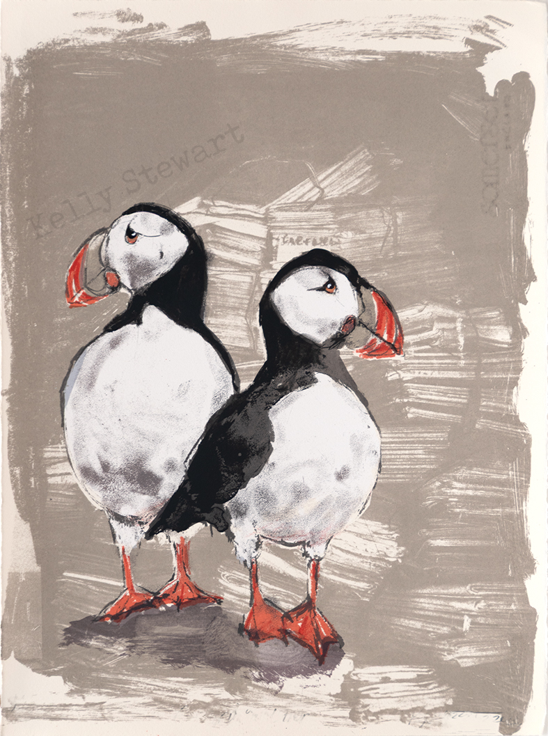 WEHim and Her puffins 28cm x 28cm 2026.jpg Kelly Stewart